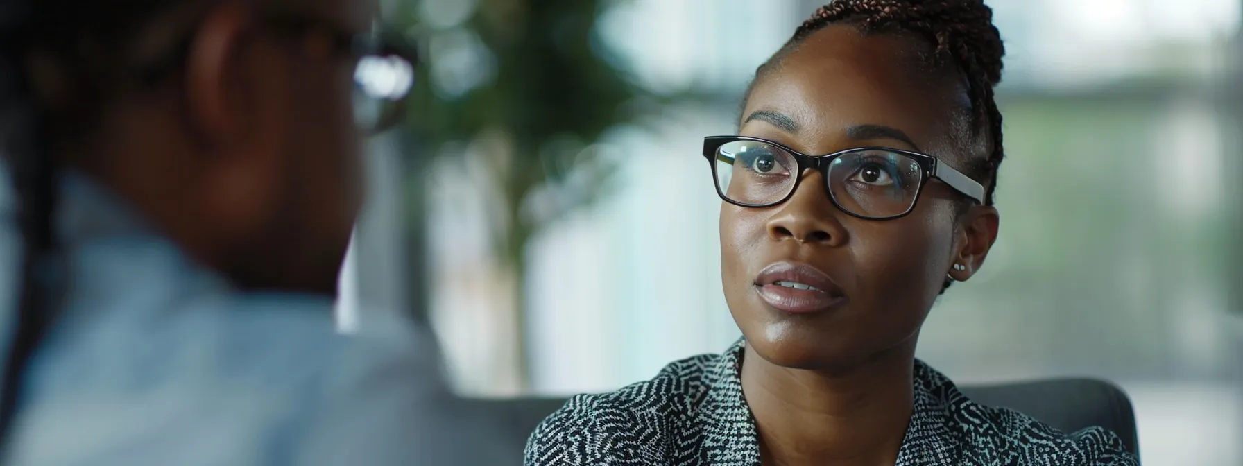 a business leader listening empathetically to a team member's concerns.