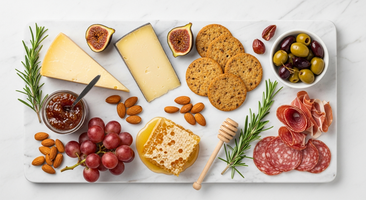 A beautifully arranged table setting with appetizers and drinks, perfect for home entertaining