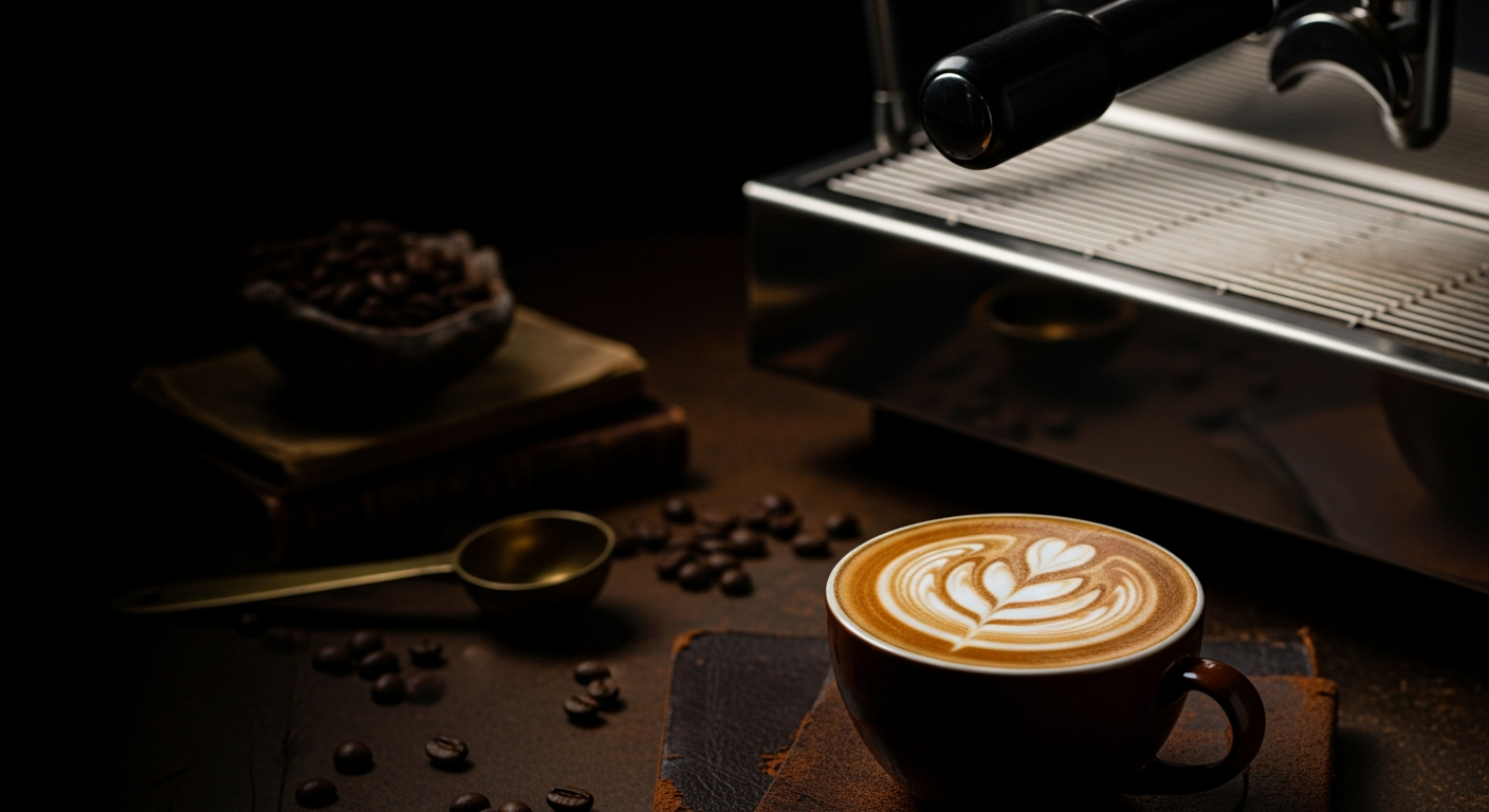 dark roast espresso beans latte