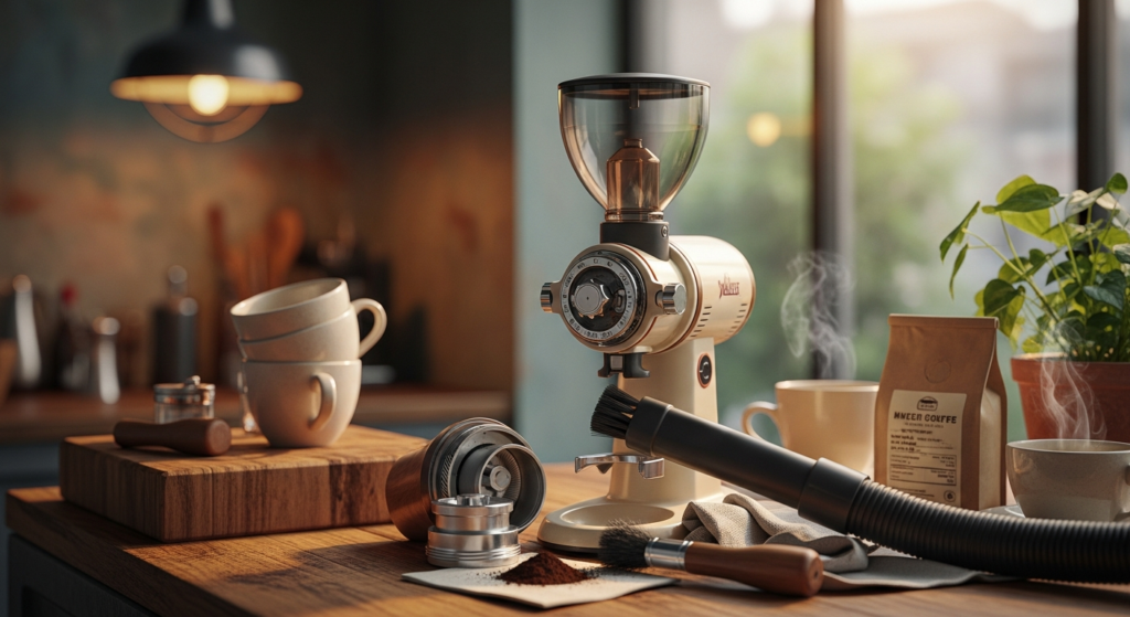 cleaning burr coffee grinder guide