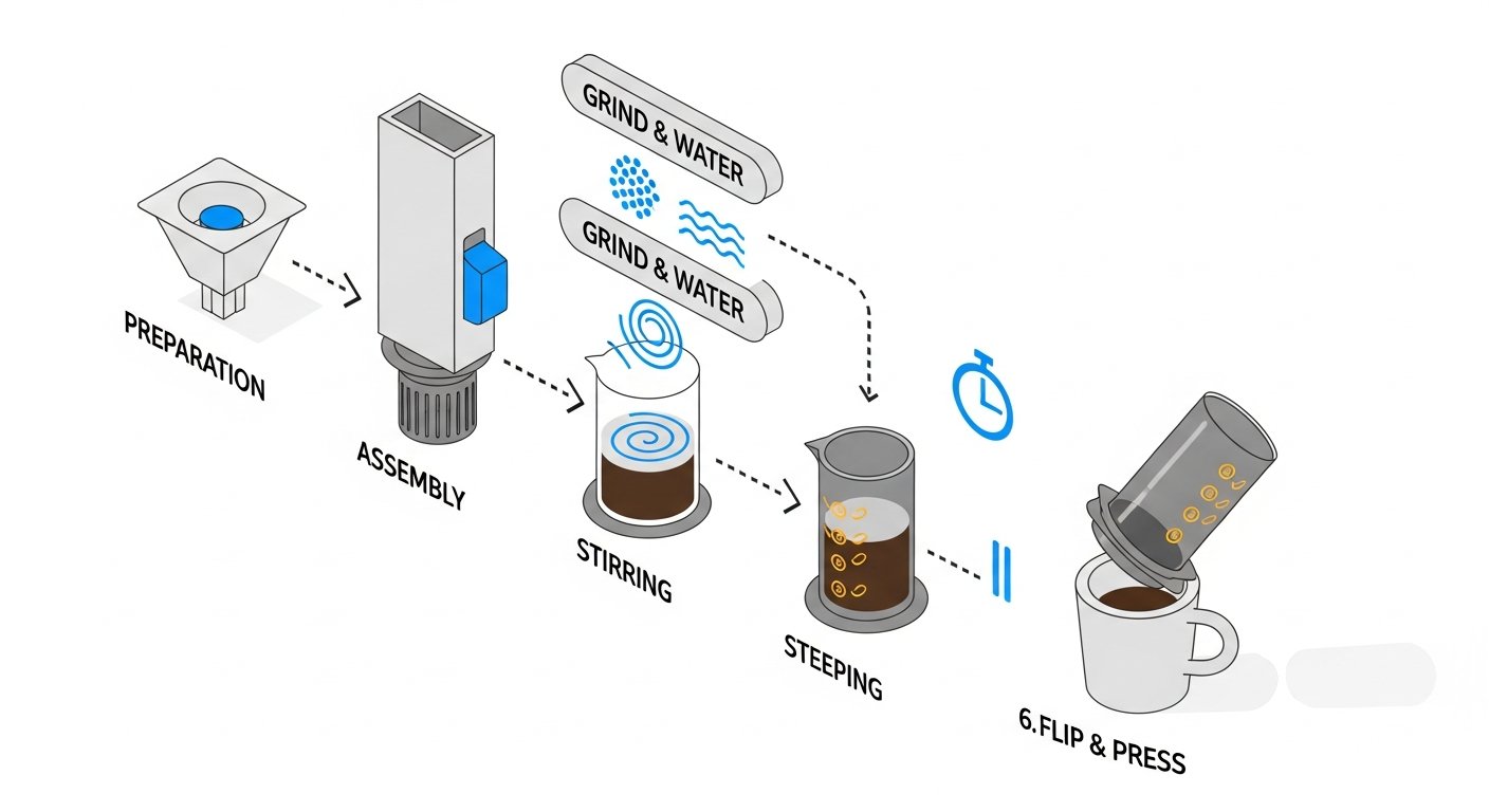 aeropress guide - infographic 4 illustration