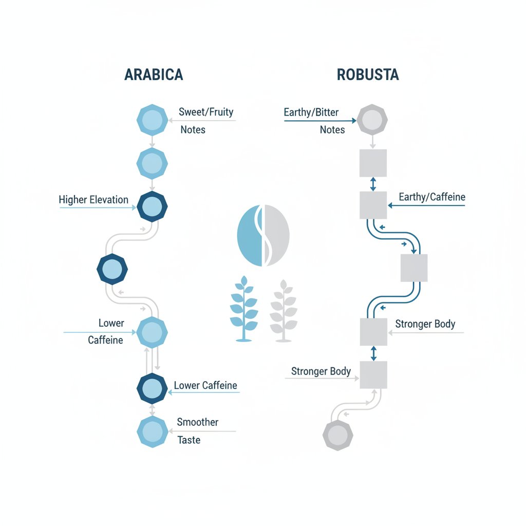 arabica vs robusta - infographic 4 illustration