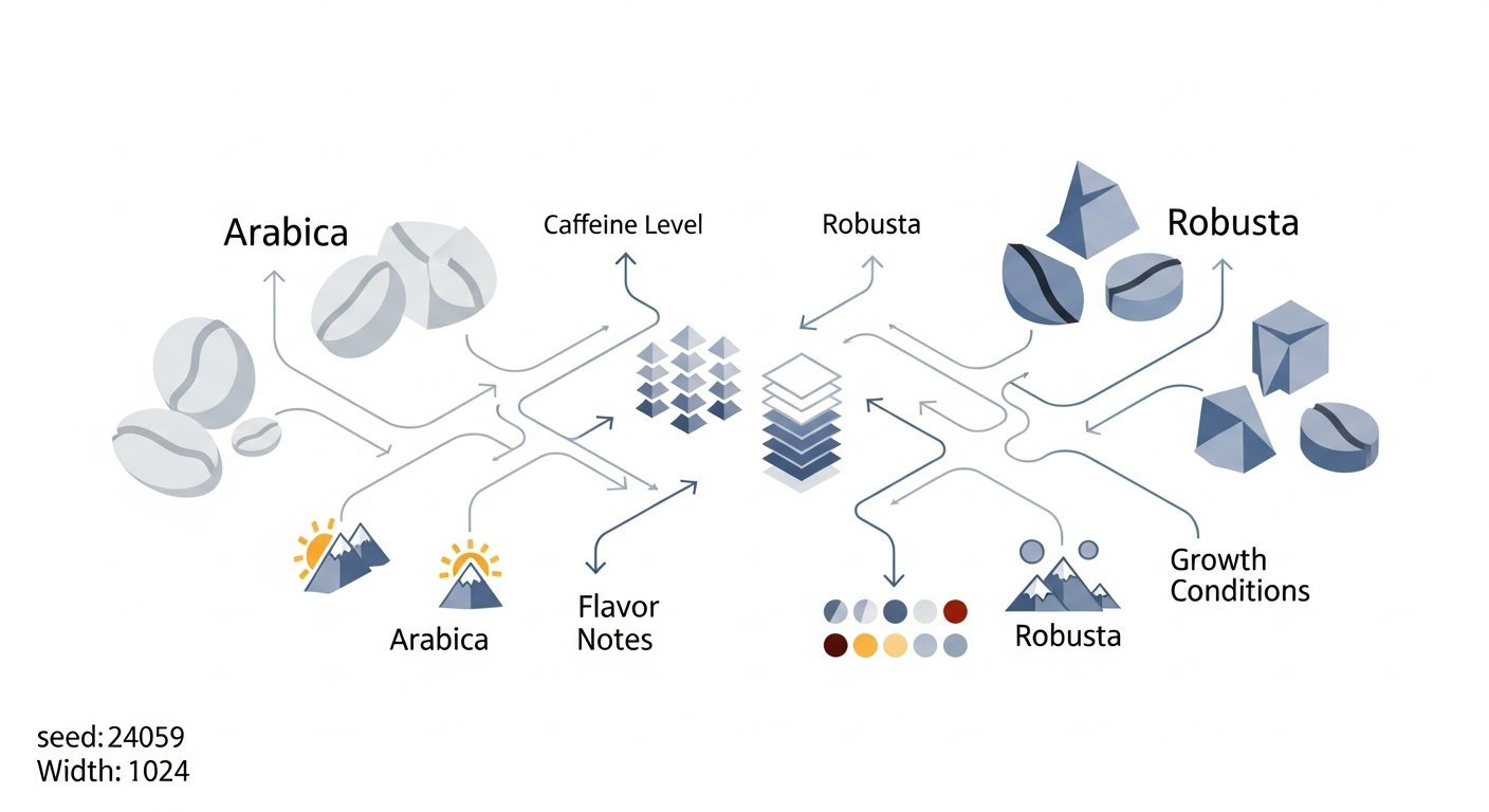 arabica vs robusta - infographic 4 illustration