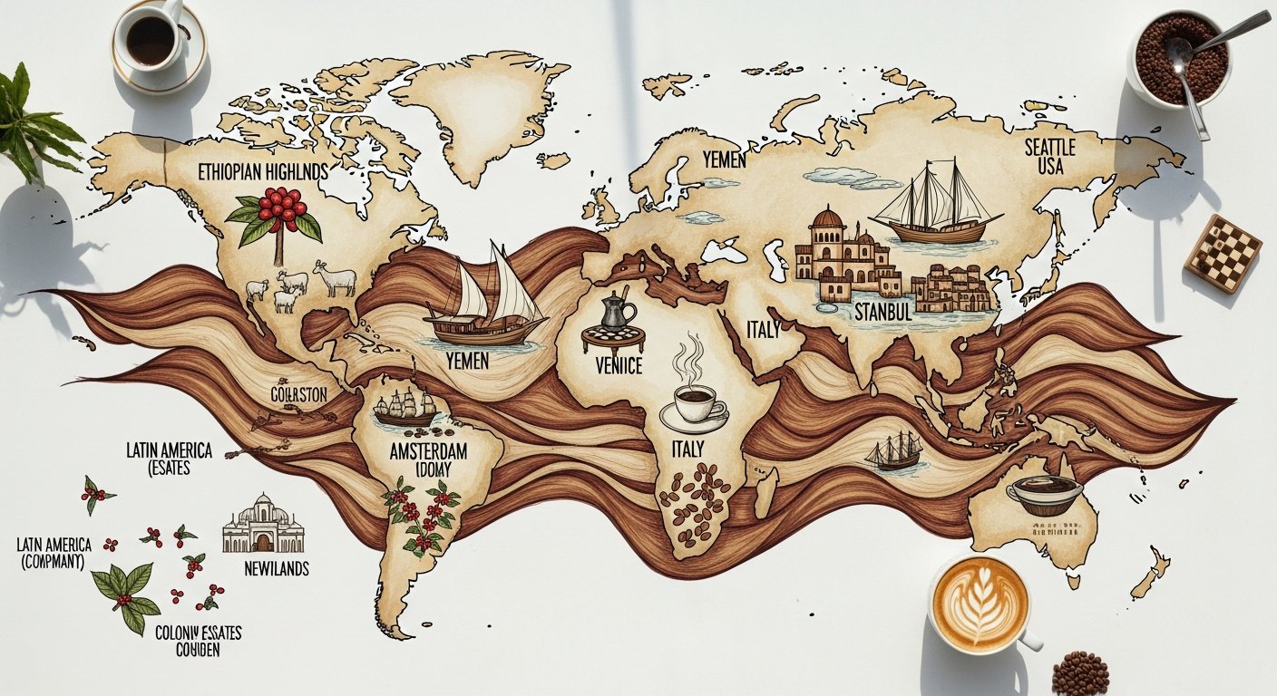 coffee waves history - photo 2 illustration