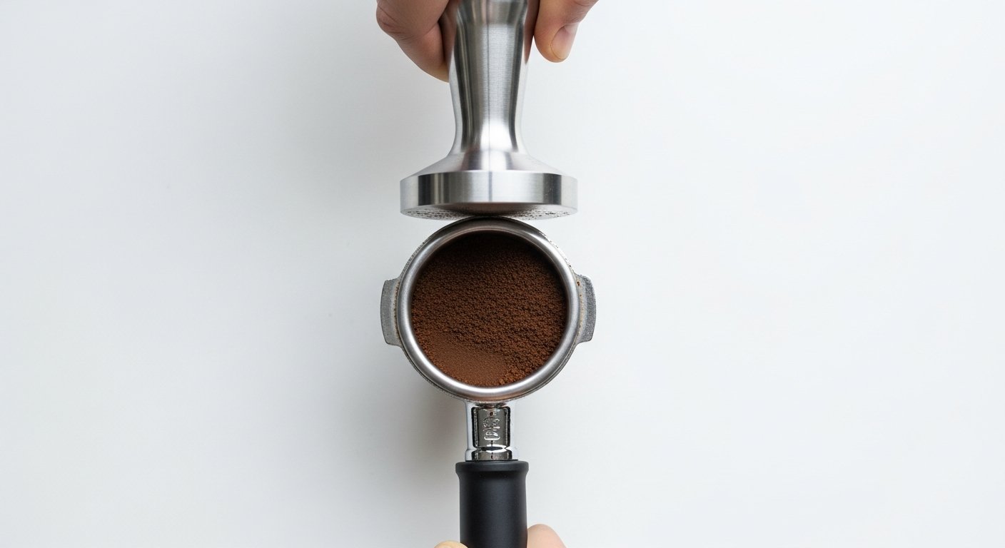 espresso tamping technique - photo 2 illustration