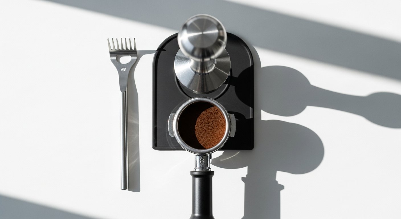espresso tamping technique - photo 2 illustration