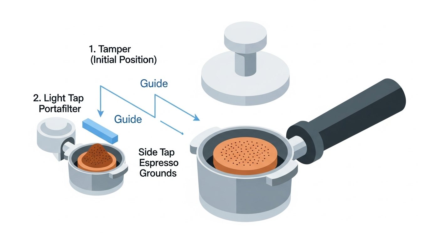 espresso tamping technique - infographic 4 illustration