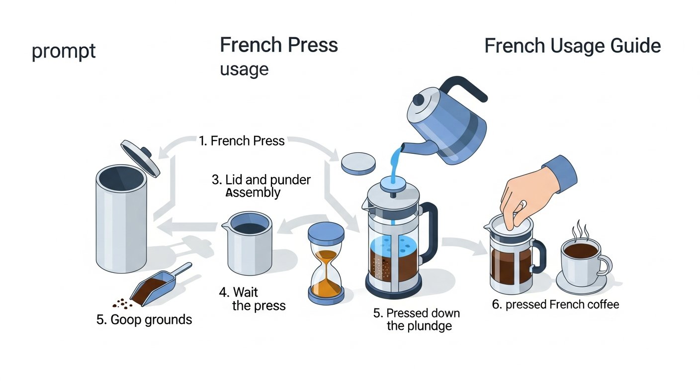 how to use a french press - infographic 4 illustration