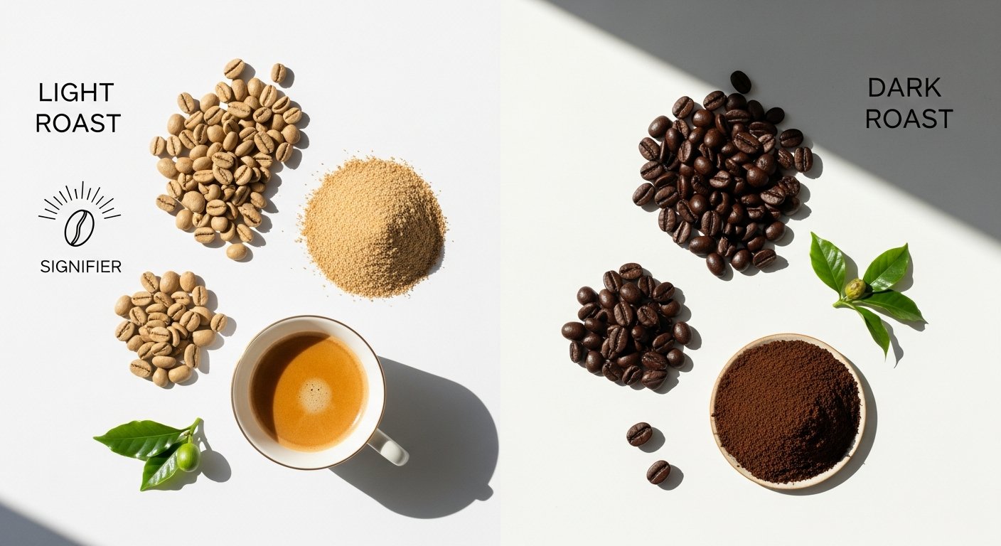 light vs dark roast coffee - photo 2 illustration