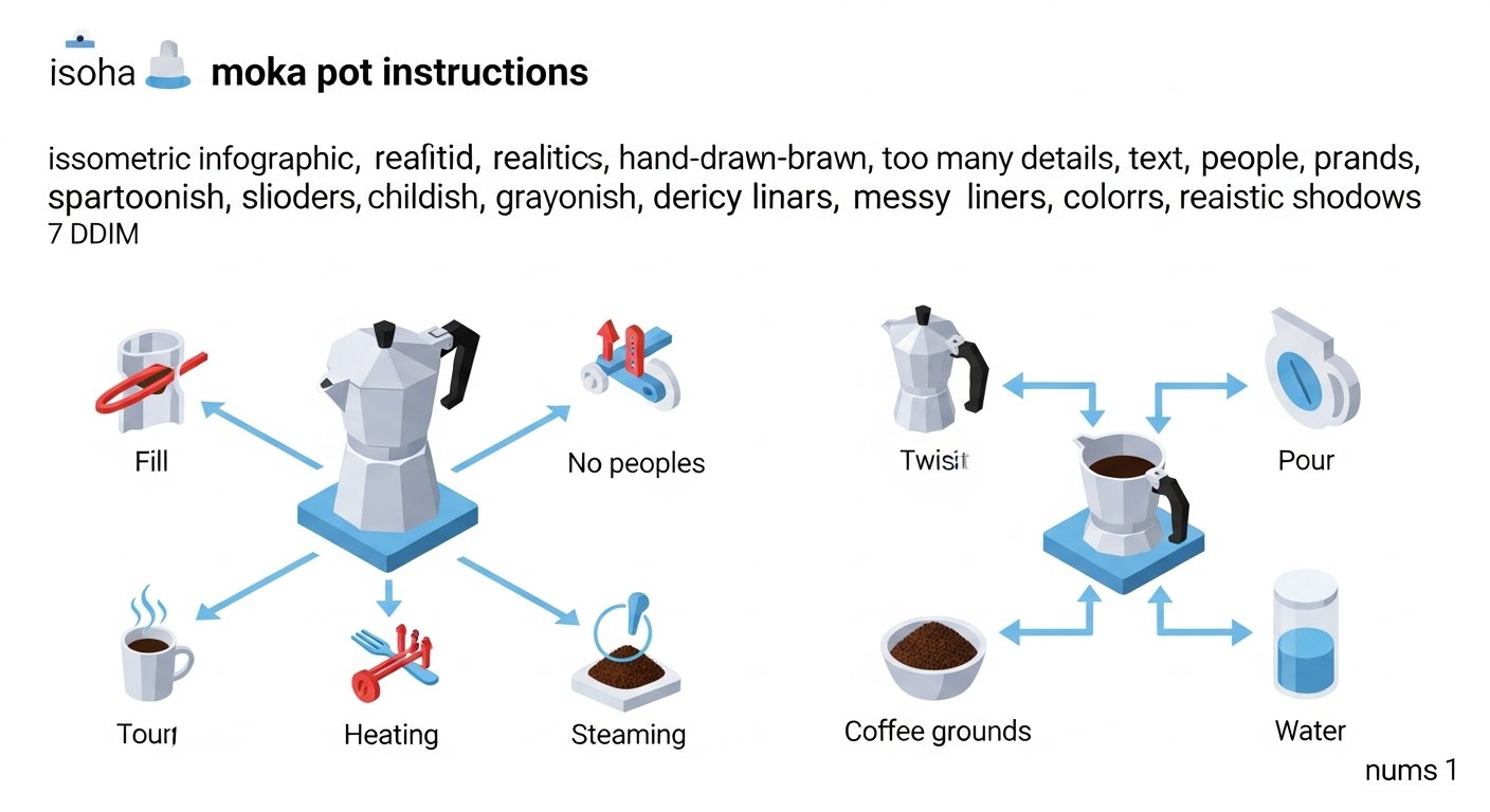 moka pot instructions - infographic 4 illustration