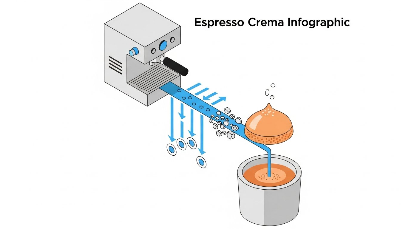 what is espresso crema - infographic 4 illustration